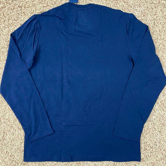 NEW Polo Ralph Lauren Men's Long-Sleeve Crewneck Pajama Shirt Navy, Size Medium - Picture 7 of 10